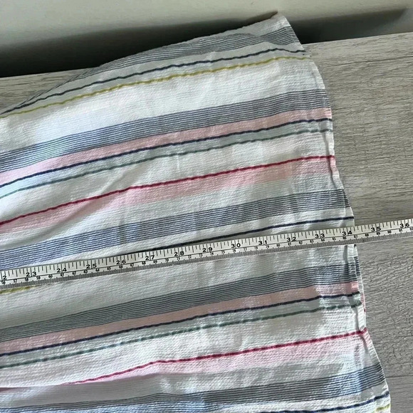J.Crew Mercantile Rainbow Seersucker Collared Tie Front Dress Size XXS - Picture 11 of 12